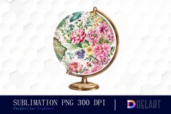Floral Globe Watercolor Clipart Product Image 1