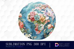 Floral Globe Watercolor Clipart Product Image 1