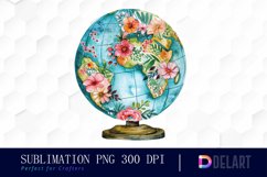 Floral Globe Watercolor Clipart Product Image 1
