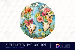 Floral Globe Watercolor Clipart Product Image 1