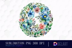 Floral Globe Watercolor Clipart Product Image 1