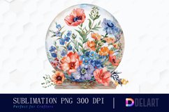 Floral Globe Watercolor Clipart Product Image 1