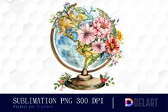 Floral Globe Watercolor Clipart Product Image 1