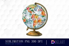 Floral Globe Watercolor Clipart Product Image 1