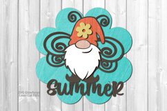 Floral Gnome Summer Sign SVG Glowforge Files Laser Cut Files Product Image 2