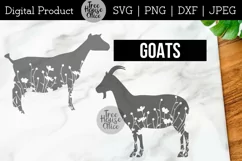 Floral Goat SVG, Goat with Flowers, Wildflower Goat svg Product Image 1