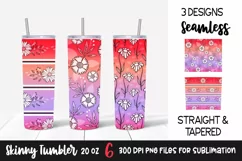 Floral Gradient Skinny Tumbler Wrap / Red, Pink, Purple Product Image 1