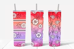 Floral Gradient Skinny Tumbler Wrap / Red, Pink, Purple Product Image 2