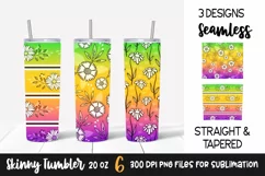 Floral Gradient Skinny Tumbler Wrap / Green, Yellow, Purple Product Image 1