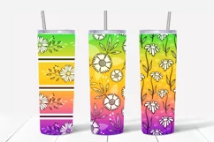 Floral Gradient Skinny Tumbler Wrap / Green, Yellow, Purple Product Image 2