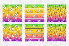 Floral Gradient Skinny Tumbler Wrap / Green, Yellow, Purple Product Image 3