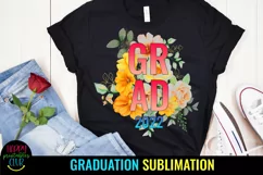 FLORAL GRADUATION SUBLIMATION DESIGN PNG I GRADUATION SUBLIMATION PNG