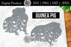 Floral Guinea Pig SVG, Guinea Pig with Flowers, Wildflowers Product Image 1