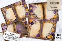 Floral Halloween Colors Junk Journal Pages Product Image 1
