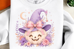 Floral Halloween Pumpkin Png Product Image 1