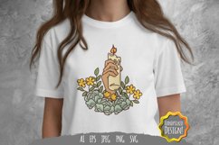 Floral Hand Holding Candle SVG Product Image 1