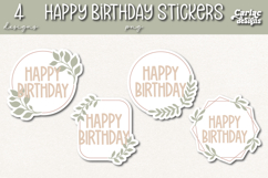 Floral Happy Birthday Printable Stickers