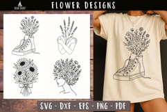 Floral Head Sneaker Sunflower bouquet SVG Vintage print