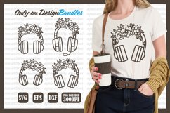 Floral Headphone SVG illustration Designs Product Image 1