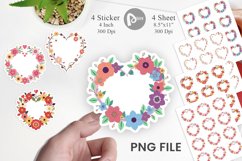 Floral Heart Sticker Product Image 1