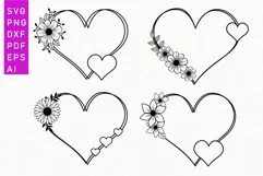 Floral Love Heart SVG, Valentines Day SVG, Valentine SVG Product Image 1