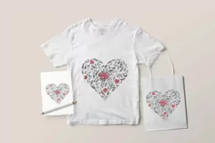 Watercolor floral heart sublimation / clipart Product Image 2