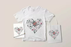 Watercolor floral heart sublimation / clipart Product Image 2