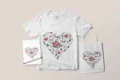 Watercolor floral heart sublimation / clipart Product Image 2