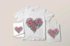 Watercolor floral heart sublimation / clipart Product Image 2