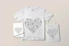 Watercolor floral heart sublimation / clipart Product Image 2