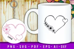 Floral Love Heart SVG, Valentines Day SVG, Valentine SVG Product Image 3