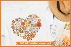 70's Floral Heart PNG | Hippie Sublimation Design Product Image 2