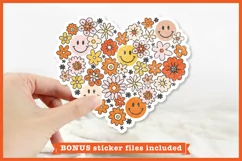 70's Floral Heart PNG | Hippie Sublimation Design Product Image 4