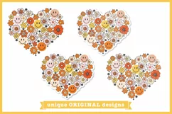 70's Floral Heart PNG | Hippie Sublimation Design Product Image 5
