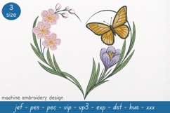 Floral Heart Embroidery Design: Spring Pattern Product Image 1