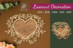 Floral Heart Laser Cut Decoration Product Image 1
