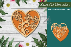 Floral Heart Laser Cut Decoration Product Image 1