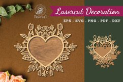 Floral Heart Laser Cut Decoration Product Image 1