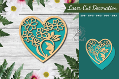 Floral Heart Laser Cut Decoration Product Image 1