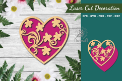 Floral Heart Laser Cut Decoration Product Image 1