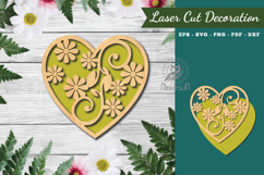Floral Heart Laser Cut Decoration Product Image 1
