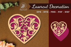 Floral Heart Laser Cut Decoration Product Image 1
