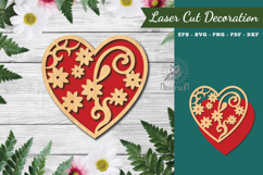 Floral Heart Laser Cut Decoration Product Image 1