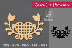Floral Heart Laser Cut Decoration SVG Product Image 1