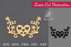 Floral Heart Laser Cut Decoration SVG Product Image 1