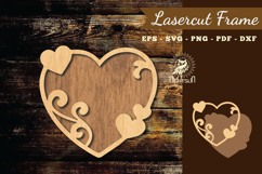 Floral Heart Lasercut Frame SVG Product Image 1