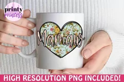 Flower Mamaw png, Heart Mamaw design Product Image 2