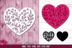3D Heart Papercut,Mom SVG, Mother's Day SVG,Floral Heart SVG Product Image 4