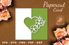 Floral Heart Papercut Card SVG Product Image 1