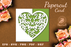 Floral Heart Papercut Card SVG Product Image 1